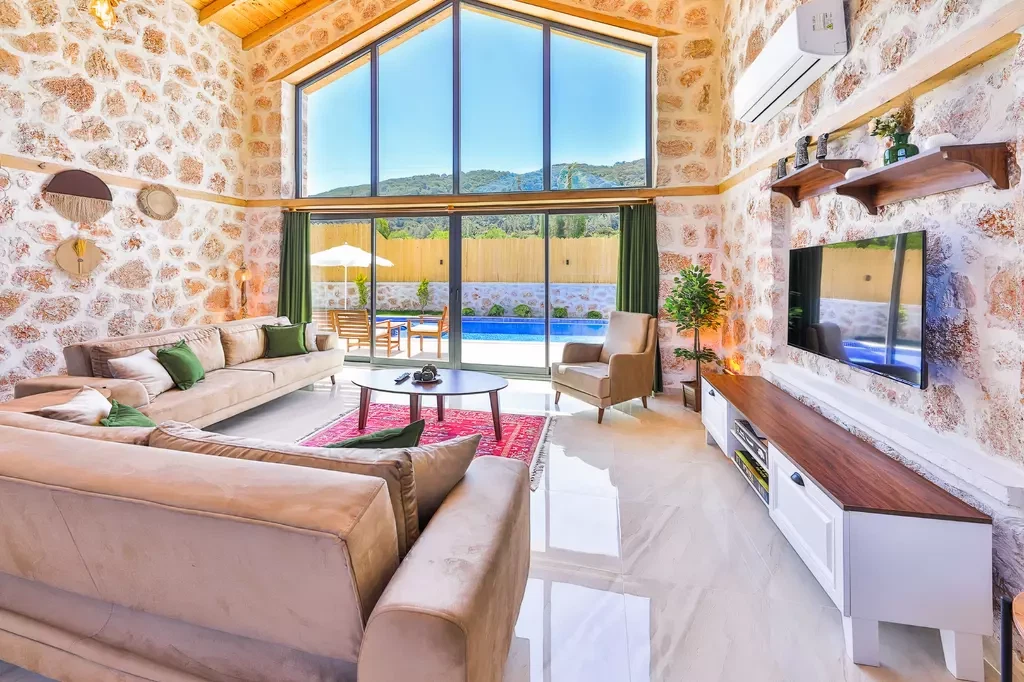 Stone Architecture Luxury Villa - Sauna, Jacuzzi & Sheltered Pool in Sarıbelen image 1 of 60