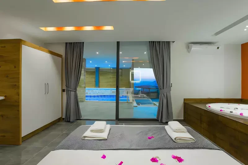 Honeymoon Villa - Sheltered Pool with Jacuzzi & Sauna in Kördere image 1 of 66